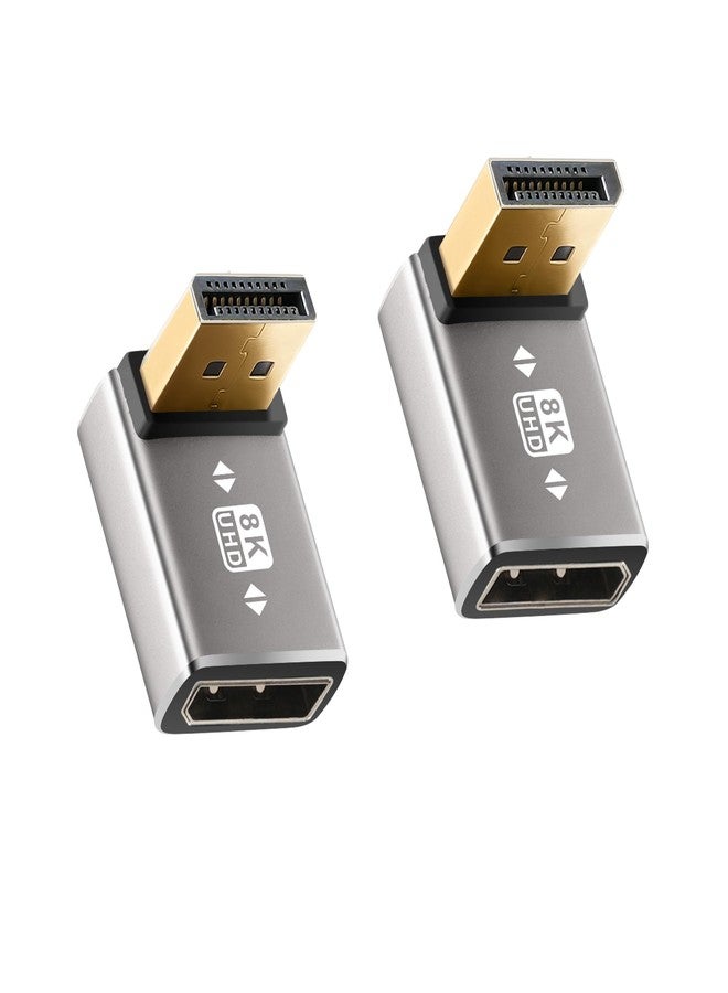 Togconn 8K 90 Degree DisplayPort 1.4 Adapter 2-Pack, (Up and Down) Right Angle DP Male to Female Display Port L-Shaped Connector Extender Support 8K@60Hz,4K@144Hz for Wall TV, Monitor, Laptop and PC - Image 1